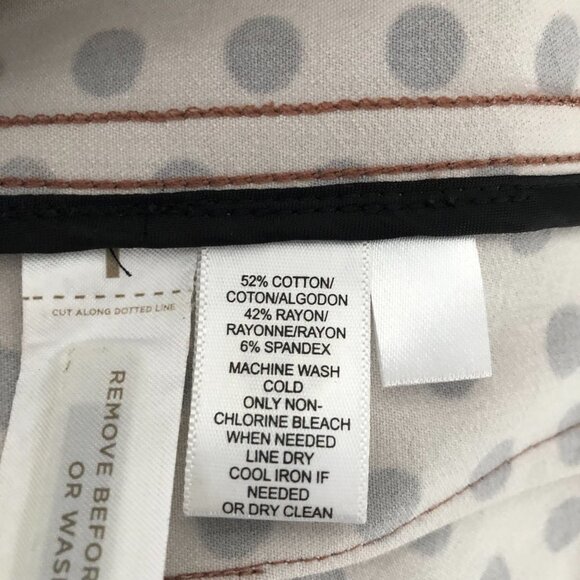 Loft Size 2 Brown Black Polka Dot Cotton Blend Pencil Skirt - Picture 6 of 7